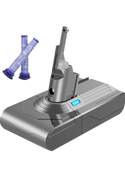 21 6V V8 Pil Adaptörü+2xpre-Filter Dyson V8 Piller Için Değiştir V8 Mutlak V8 Hayvan Vakum Süpürge Şarj Edilebilir (Yurt Dışından)