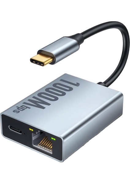 Google Tv Tak ve Çalıştır Gri Özellikli Chromecast Için 2x Usb-C Ethernet Adaptörü 2&#39 Si 1 Arada 1000 Mbps RJ45 Ağ Dönüştürücü (Yurt Dışından) fiyatları