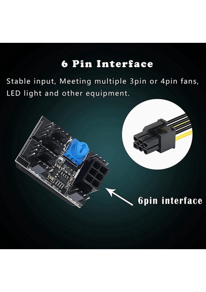 3x 3 Pimli 4 Pimli Fan Adaptörü Pwm Pc Kasası Soğutma Fanı Hub 8 Yollu Ayırıcı 6 Pimli Güç Portlu 12V Hız Kontrolörü (Yurt Dışından) fiyatları