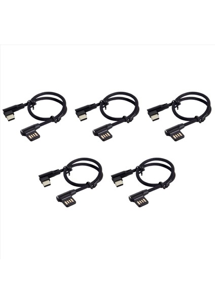 5x Usb-C 3 1 Tip-C Ila Sol Açılı 90 Derece USB 2 0 Veri Kablosu Tablet ve Telefon Için Kollu Veri Kablosu 15CM (Yurt Dışından)