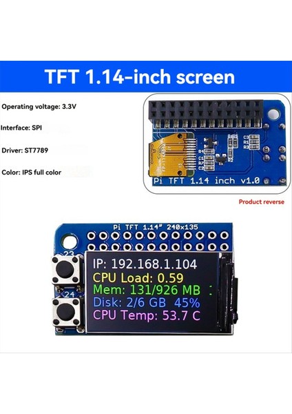 Raspberry Pi Pio Için Spı Arayüzü ile Tft Ekran Modülü 1 14 Inç Tam Renkli Ekran (Yurt Dışından) modelleri
