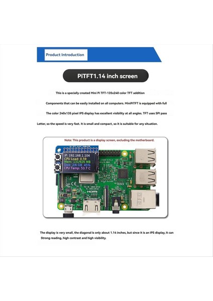 Raspberry Pi Pio Için Spı Arayüzü ile Tft Ekran Modülü 1 14 Inç Tam Renkli Ekran (Yurt Dışından) indirimleri