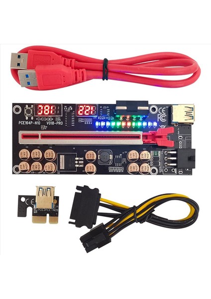 5x VER018 Pro Pcı-E Rıser Kartı USB 3 0 Kablo 018 Plus Pcı Express 1x Ila 16X Extender Pcıe Adaptörü Btc Madenciliği (Kırmızı) (Yurt Dışından) fiyatları