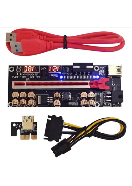 5x VER018 Pro Pcı-E Rıser Kartı USB 3 0 Kablo 018 Plus Pcı Express 1x Ila 16X Extender Pcıe Adaptörü Btc Madenciliği (Kırmızı) (Yurt Dışından) fırsatları