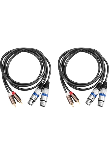 2x Hıfı Audio Kablosu 2 Rca Erkek - Xlr 3 Pın Kadın Kazanma Konsolu Amplifici Çift Xlr Ila Çift Rca Kablo 1 5m (Yurt Dışından)
