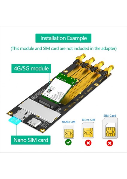 M 2 (M 2) 3g/4g/5g Modülü RM500Q/RM500U/GM800/SIM8200 Modülü Için Nano Yuvalı C/usb 3 0 Adaptörüne Kadar (Yurt Dışından) fırsatları