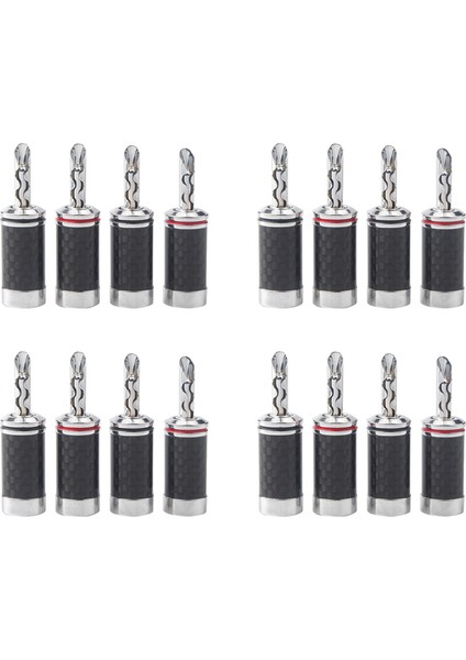 16PCS Banana Tapaları Hi-End Hifi Dıy Karbon Fiber Bakır Kaplamalı Rodyum Elektrik Sesli Kriko Banana Konektör Fişi (Yurt Dışından)