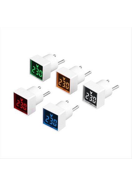 Dijital Voltmetre Kare AC220V Kare Voltaj Test Cihazı ve Gösterge Işık Ab Fişi Kırmızı (Yurt Dışından) modelleri