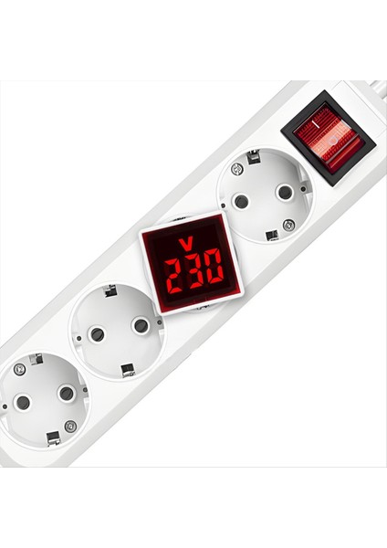 Dijital Voltmetre Kare AC220V Kare Voltaj Test Cihazı ve Gösterge Işık Ab Fişi Kırmızı (Yurt Dışından) indirimleri