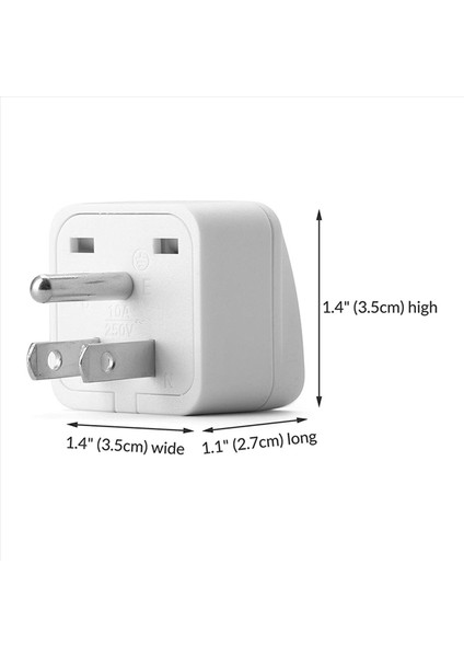 4x Abd Seyahat Fişi Adaptörü Ab/uk/au/ın/cn/jp/asıa/italya/brezilya&#39 Ya Abd&#39 Ye (Tip B) 3 Prong Abd Fişi Şarj Converter Beyaz (Yurt Dışından) fırsatları