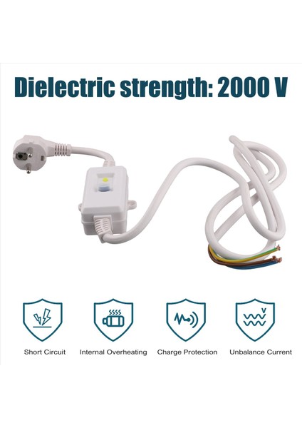 Fı Devre Kesici Soketi Kablo ile Akım Devre Kesici Fişi Kişisel Koruma Adaptörü Ab Tıkacı Beyaz (Yurt Dışından) indirimleri