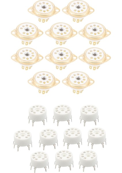 20PCS Pcb 9pin Seramik B9A Vakum Tüpü Soket Ses Hifi Dıy Amp&#39 Leri 12AX7 12AU7 12AT7 Gümüş Kaplama ve Altın Kaplama (Yurt Dışından)