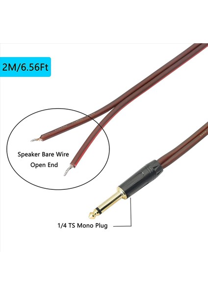 4pcs 1/4 Ts Hoparlör Tel Ses Kablosu 6 35MM Erkek Mono Adaptör Açık Uç Altın Kaplama Ofc Hifi Ts Hoparlör (Yurt Dışından) modelleri