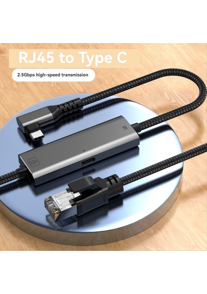 2500MBPS Ethernet Gigabit Adaptör TIP-C-RJ45 Ağ Kartı 2.5g 90 Derece Sağ Açılı Gigabit Ethernet Dönüştürücü B (Yurt Dışından) fiyatları