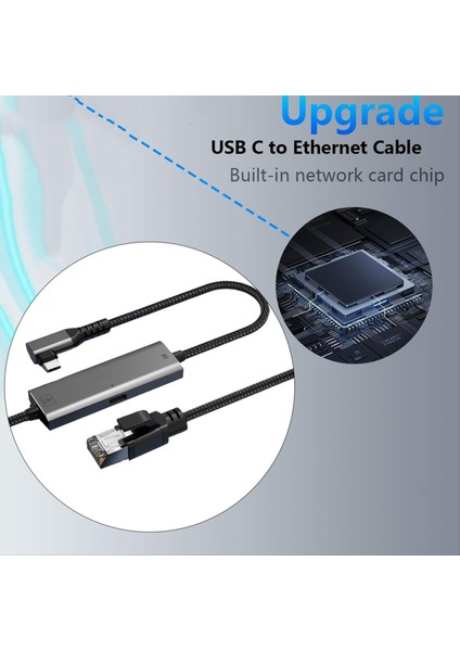 1000MBPS Ethernet Gigabit Adaptör TIP-C-RJ45 Ağ Kartı 1000MBPS Sağ Açılı Gigabit Ethernet Dönüştürücü 2 Metre (Yurt Dışından) modelleri