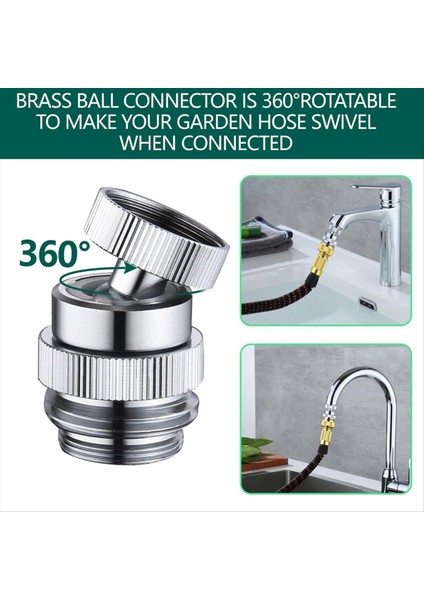 Bahçe Hortumunu Bağlamak Için Lavabo Musluk Adaptörü Kiti Döner Havalandırıcı Adaptörü Çoklu Iplikli Bahçe Hortumu Adaptörü 3/4 Inç Ght Iplik (Yurt Dışından) modelleri