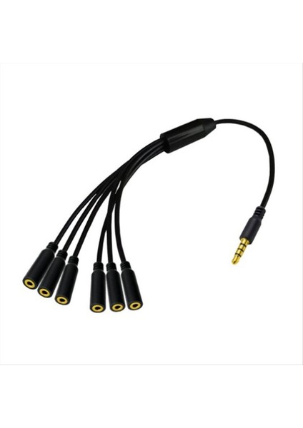 3 5mm Kulaklık Ayırıcı Kablosu 3 5mm 1/8 Inç 4 Katlı Trrs Erkek - 5 Port Aux Kablo Kulaklık Mikrofon Ses Adaptörü (Yurt Dışından)