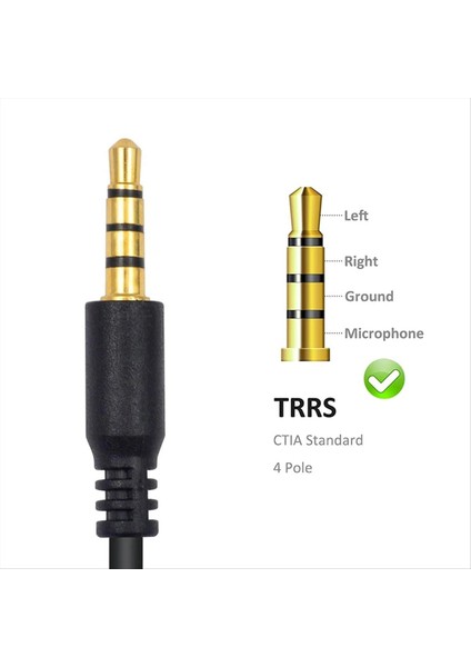 3 5mm Kulaklık Ayırıcı Kablosu 3 5mm 1/8 Inç 4 Katlı Trrs Erkek - 5 Port Aux Kablo Kulaklık Mikrofon Ses Adaptörü (Yurt Dışından) modelleri