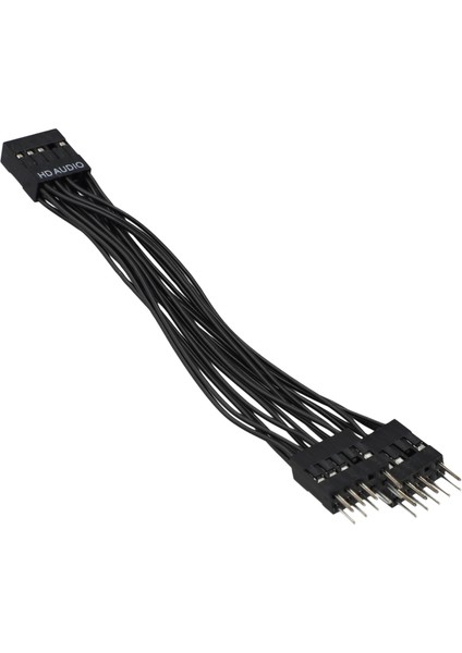 Anakart Audio Hd Uzatma Kablosu 9pin 1 Dişi - 2 Erkek Y Ayırıcı Kablosu Pc Için Siyah 10 cm (Yurt Dışından)