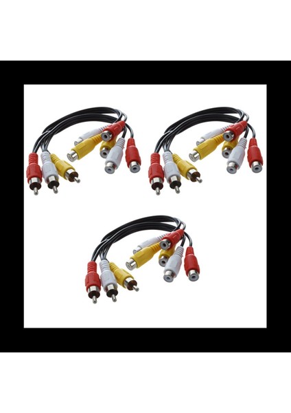 3x Yeni 3 Rca Erkek Kriko - 6 Rca Dişi Fiş Ayırıcı Sesli Video Av Adaptör Kablosu (Yurt Dışından)