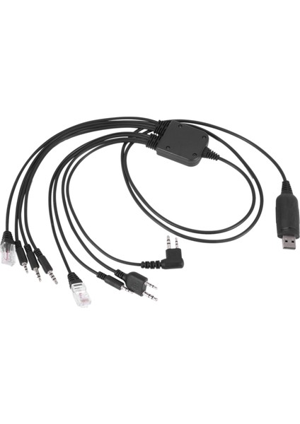 Bir Usb&#39 De Sekiz USB Programlama Kablosu Walkie Tallie Motorola Kenwood Icom Baofeng Tyt Qyt Radyo (Yurt Dışından)