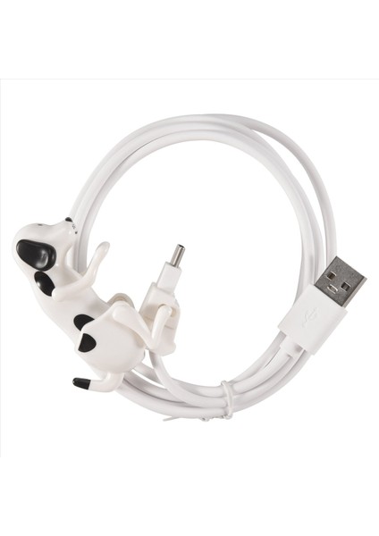 Type-C Fast Charger Kablosu Için Komik Köpek Akıllı Telefon Kablo Şarj Cihazı 1 2m Şarj Kablosu USB Hızlı Şarj Beyaz (Yurt Dışından)