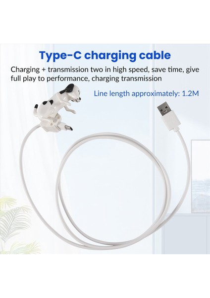 Type-C Fast Charger Kablosu Için Komik Köpek Akıllı Telefon Kablo Şarj Cihazı 1 2m Şarj Kablosu USB Hızlı Şarj Beyaz (Yurt Dışından) fırsatları
