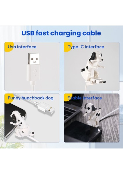 Type-C Fast Charger Kablosu Için Komik Köpek Akıllı Telefon Kablo Şarj Cihazı 1 2m Şarj Kablosu USB Hızlı Şarj Beyaz (Yurt Dışından) indirimleri