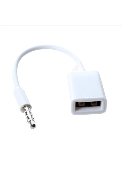 3x Araba Mp3 3 5mm Erkek Aux Audio Plug Jack - USB 2 0 Dişi Dönüştürücü Kablo Kablosu Beyaz (Yurt Dışından) fiyatları