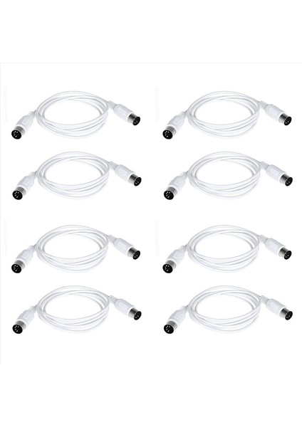8pcs Midi Uzatma Kablosu 5 Pin Erkek 5 Pin Erkek Elektrikli Piyano Klavye Enstrümanı Pc Kablosu 1 5m (Yurt Dışından)