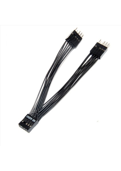3x Anakart Audio Hd Uzatma Kablosu 9pin 1 Dişi - 2 Erkek Y Ayırıcı Kablosu Pc Için Siyah 10CM (Yurt Dışından) fiyatları