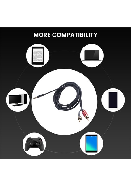 Veggieg Rca Kablosu 2rca Ila 3 5 Ses Kablosu 3 5mm Jack Rca Aux Kablosu Telefon Edifi Ev Sineması DVD 2rca Ses Kablosu (2m) (Yurt Dışından) fırsatları
