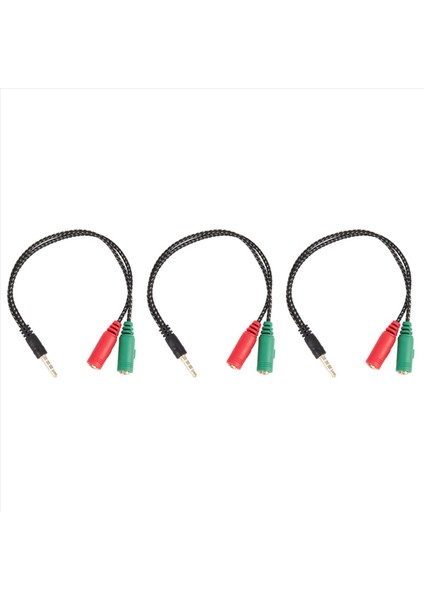 3pcs Kablo Adaptörü 2 Arada 1 Splitter 4 Pole 3 5mm Ses Kulaklık Kulaklığı 2 Dişi Jack Kulaklık Mikrofonu Ses Kablosu 3 Kutup (Yurt Dışından)