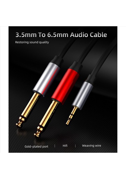 3pcs 3 5mm Ila Çift 6 5mm Adaptör Jakı Ses Kablosu 3 5 Ila 6 5 Aux Kordon 3 5 Gitar Mikser Amplifikatör Bas Için Jack Splitter (Yurt Dışından) modelleri