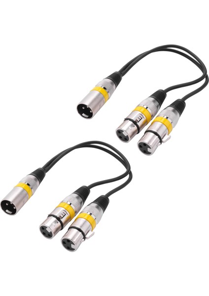 2x 30CM 3pin Xlr Erkek - 2 Xlr Dişi Ses Uzatma Kablosu Y Mıc Mıxer Kayıcı Için Dj Kablosu (Yurt Dışından)