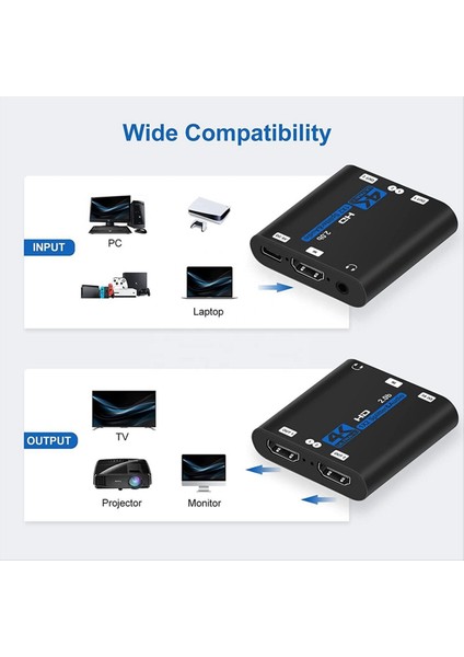 HDMI Uyumlu Ayırıcı Ses Çıkarıcı ile 2&#39 De 1 Out Hdr 4K 60Hz HDMI Uyumlu 2 0 1x2 Splitter Distribütörü (Yurt Dışından) modelleri