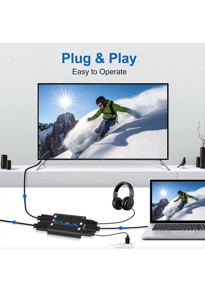 HDMI Uyumlu Ayırıcı Ses Çıkarıcı ile 2&#39 De 1 Out Hdr 4K 60Hz HDMI Uyumlu 2 0 1x2 Splitter Distribütörü (Yurt Dışından) fırsatları