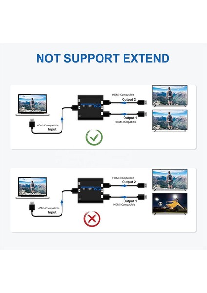 HDMI Uyumlu Ayırıcı Ses Çıkarıcı ile 2&#39 De 1 Out Hdr 4K 60Hz HDMI Uyumlu 2 0 1x2 Splitter Distribütörü (Yurt Dışından) indirimleri