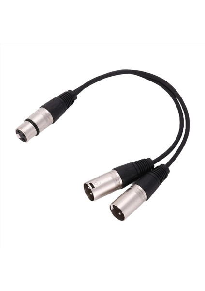 Yeni 3pin Xlr Dişi Jak - Çift 2 Erkek Fiş Y Ayırıcı Kablo Adaptörü 1 Ft Kordon (Yurt Dışından)
