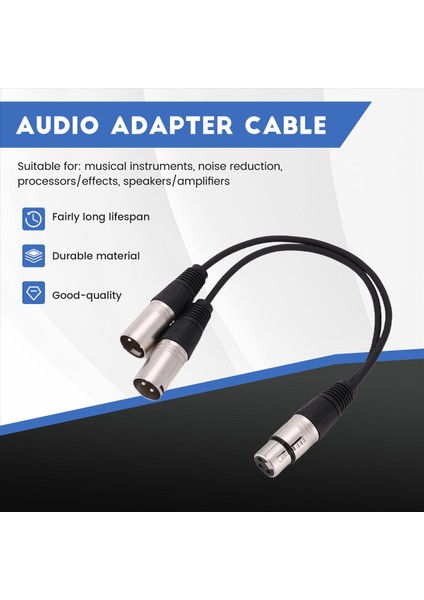 Yeni 3pin Xlr Dişi Jak - Çift 2 Erkek Fiş Y Ayırıcı Kablo Adaptörü 1 Ft Kordon (Yurt Dışından) fırsatları