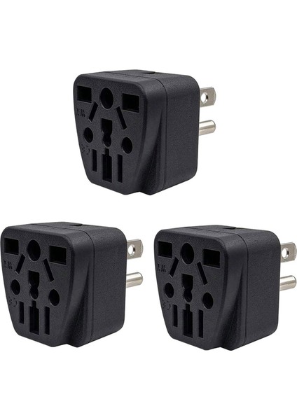 3x Abd Seyahat Fiş Adaptörü Ab/uk/au/ın/cn/jp/asıa/italya/brezilya - Abd&#39 Ye (Tip B) 3 Prong Abd Fişi Şarj Converter Siyah (Yurt Dışından)