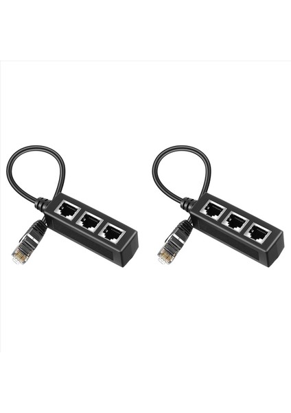 2x RJ45 Ethernet Splitter Adaptörü Ethernet Splitter 1 Ila 3 Ev Ofis Okul Ağı Genişletme (Yurt Dışından)