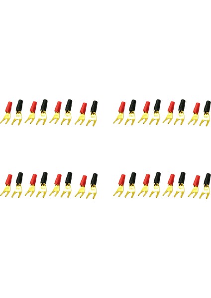 32PCS/16 Çift &quot Y&quot &quot U&quot Kürek Muz Konektörleri Altın Kaplama Lehimsiz Çatal Hoparlör Muz Fiş Adaptörü (Yurt Dışından)