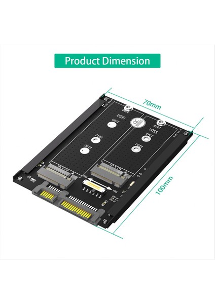 Çift M 2 B Anahtar/b&amp M Anahtar SSD Ila 2 5 Inç Sata Iıı Adaptörü Çerçeveli Braket - Msata Ssd&#39 Yi 7mm 2 5inch Sata Drive Olarak Tutun (Yurt Dışından) fırsatları
