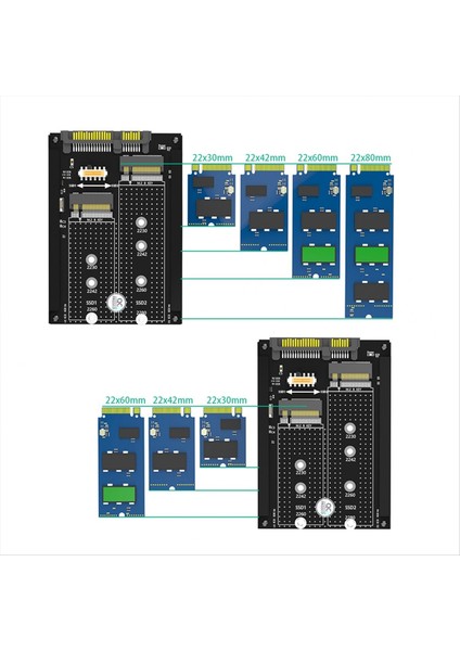 Çift M 2 B Anahtar/b&amp M Anahtar SSD Ila 2 5 Inç Sata Iıı Adaptörü Çerçeveli Braket - Msata Ssd&#39 Yi 7mm 2 5inch Sata Drive Olarak Tutun (Yurt Dışından) indirimleri
