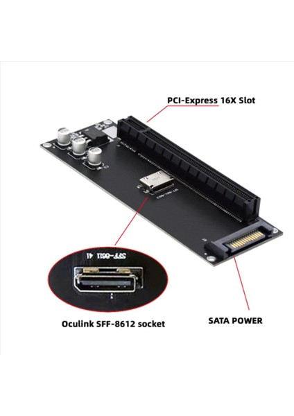 2x PCIE-SFF-8611 Adaptör Oculink SFF-8611 Ila Pcıe Pcı-Express 16X 4x Adaptör Sata Güç Bağlantı Noktasına Sahip (Yurt Dışından) fırsatları