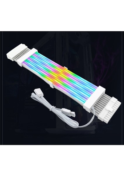 Yüksek Kaliteli Argb Uzatma Kablosu Strimer Artı Atx 24PIN Pci-E Yumuşak Silikon Bükülebilir 5V Argb Neon Hattı (Yurt Dışından) fiyatları