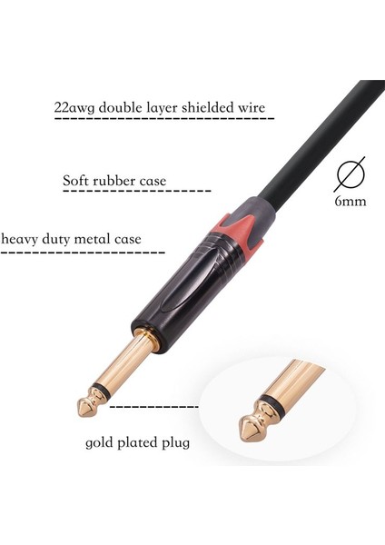 Çift 6 35MM 1/4 In Xlr Erkek Y Ayırıcı Kablosu 3pin Xlr Erkek Ila Çift 6 35MM Fiş Ses Mikrofon Kablosu 6 6feet/2metre (Yurt Dışından) modelleri