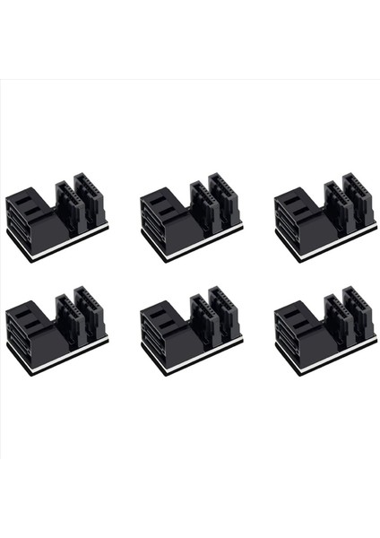 6pcs Çift Sata 7pin Dişi Ila Çift 7pin Erkek 90 Derece Açılı Adaptör Anakart Sata Adaptörü Masaüstü SSD HDD (Yurt Dışından)