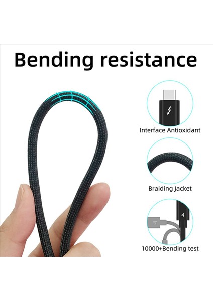 2x Thunderbolt 4 Kablo USB C 8k 60Hz Sertifikalı 40GBPS Hızlı Hız PD100W MacBook Pro Acer USB 4 C422 (Yurt Dışından) fırsatları